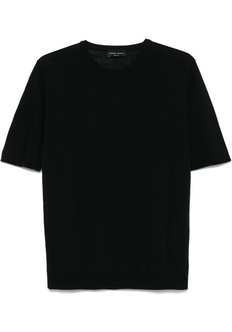 crewneck t-shirt man black ROBERTO COLLINA | RB10021RB1009